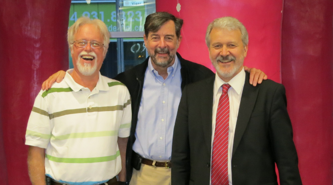 Left: David Labeda (outgoing Vice-Chairman, Judicial Commission, acting ICSP Executive Board Editorial Secretary and ex-officio Judicial Commission Secretary). Center: George Garrity (outgoing ICSP Executive Board Chairman). Right: Brian Tindall (Judicial Commission Chairman) at the IUMS Conference, August 1, 2014.